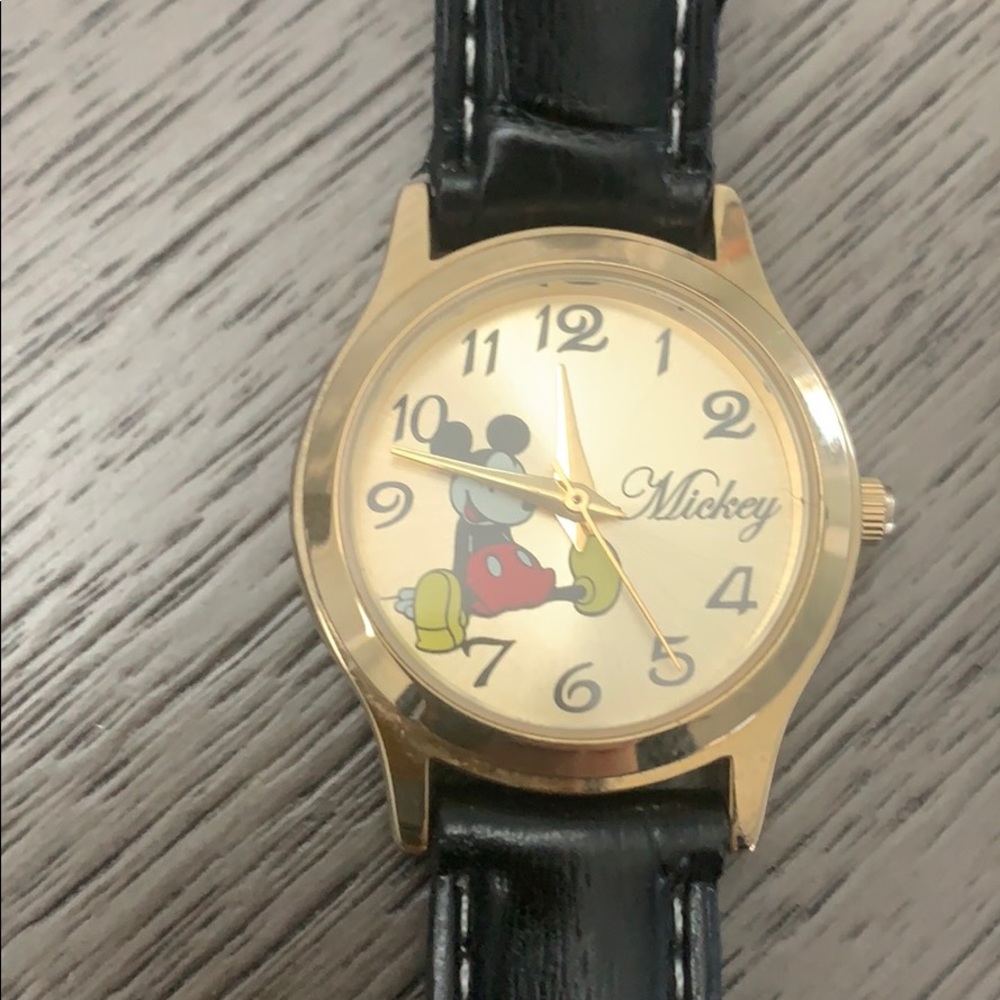 Mickey Mouse gold face watch